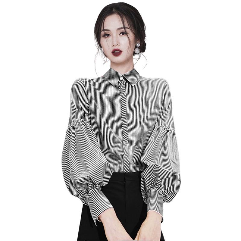 Áo Sơ Mi Tay Dài Kẻ Sọc Thời Trang Dành Cho Nữ