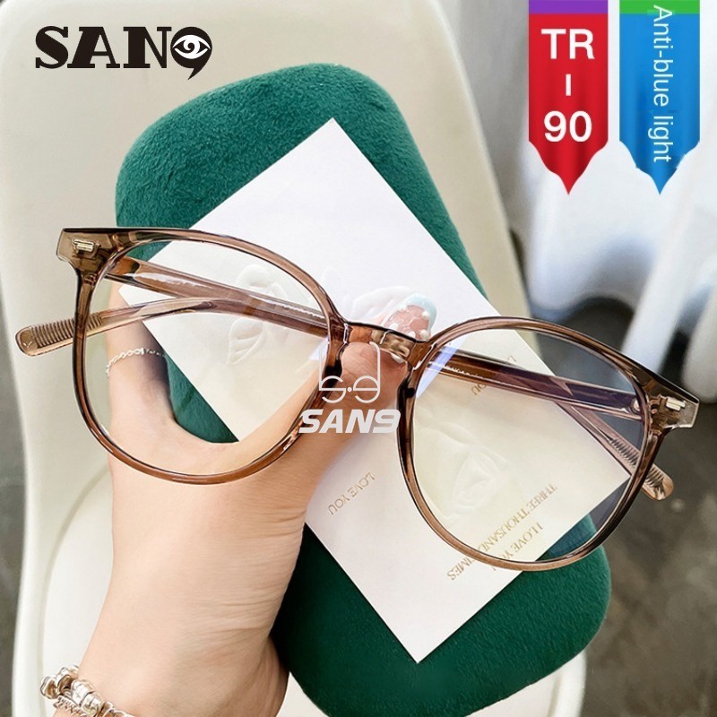 Mắt Kính Gọng Tròn TR90 Thời Trang Vintage Hàn Quốc Cho Nữ