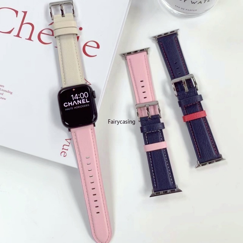 Dây Đeo Đồng Hồ Bằng Da Cừu Hai Màu Kích Thước 49mm 45mm 41mm 44mm 40mm 42mm 38mm Cho iWatch Series 8 7 6 4 3 Se