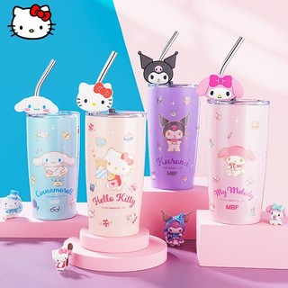 Sanrio cốc uống nước 600ml chất liệu thép cách nhiệt hình hello kitty dễ thương