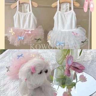 Đầm Cho Chó Mèo Màu Hồng Ba Lê Gạc Tutu Đầm Thú Cưng Chó Sinh Nhật Quần Áo Sling Nơ Mềm Chó Con Quần Áo Cho Nữ Teddy Shihtzu
