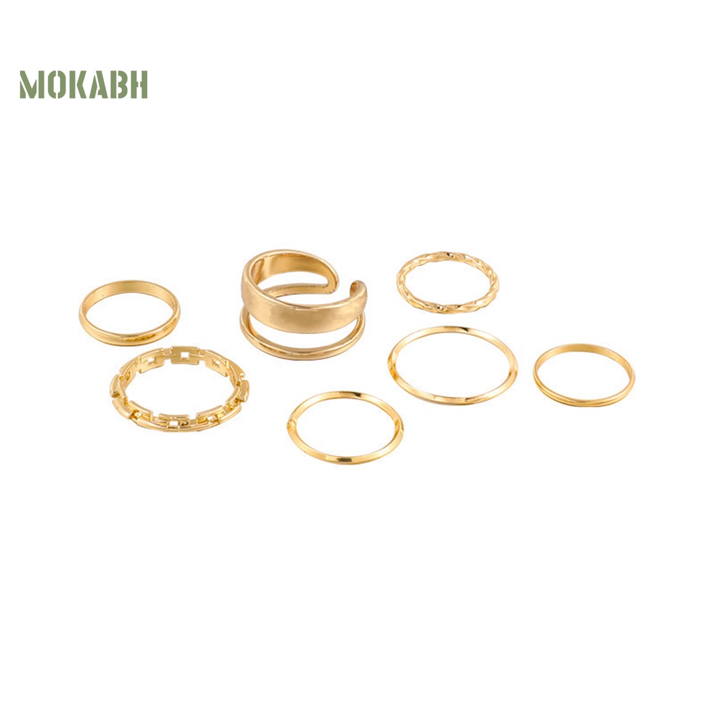 Set 7 Nhẫn Đeo Khớp Ngón Tay Phong Cách Hiphop Cho Nữ