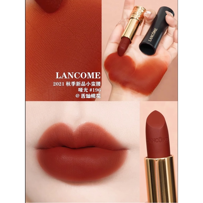 LANCOME Son Môi Màu Lì 196 / 295 / 8883.4G Vỏ Màu Đen Mới 2023