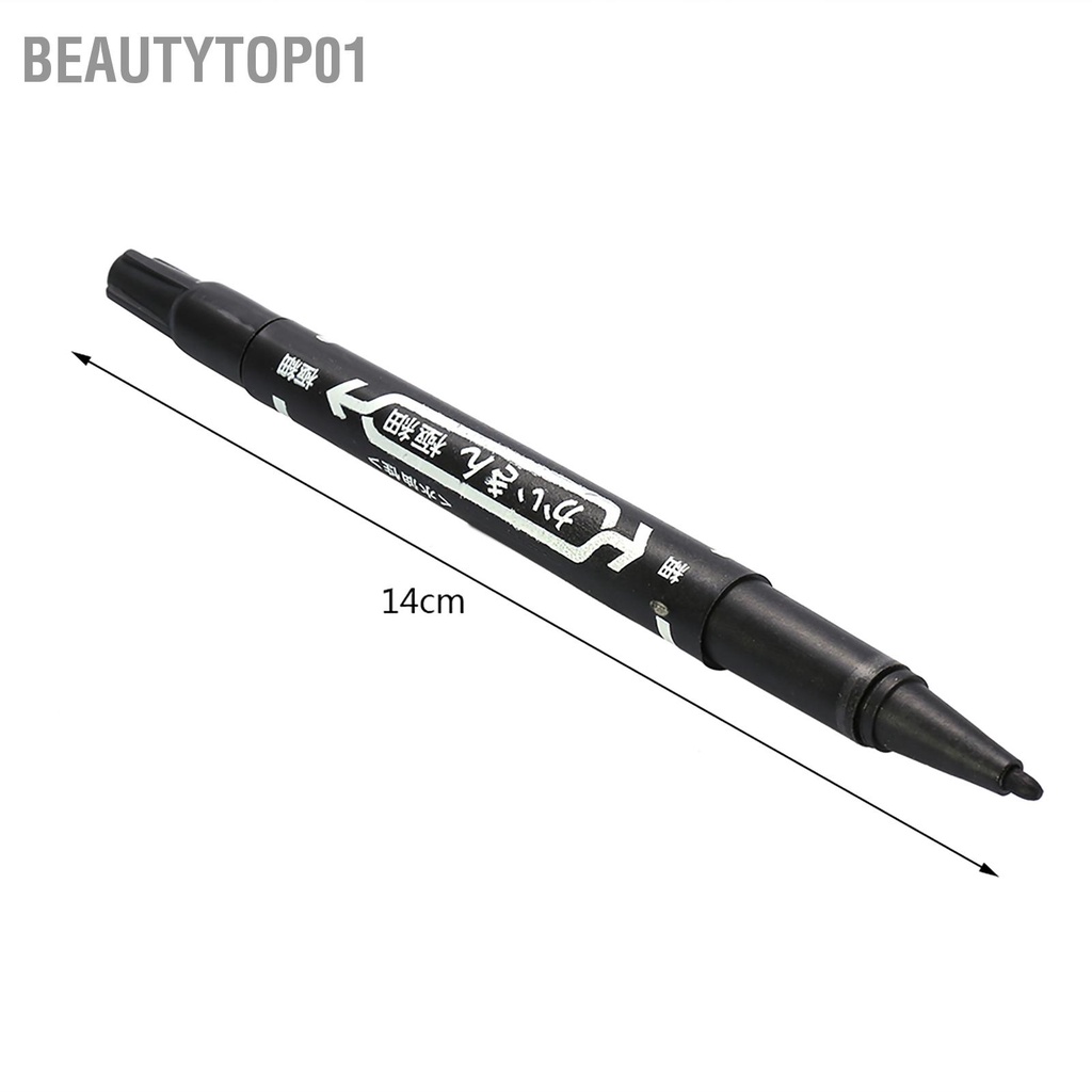 BeautyTop01 10 Cái/hộp Đen Đôi Kết Thúc Da Bút Hình Xăm Xuyên Định Vị Đánh Dấu Dụng Cụ