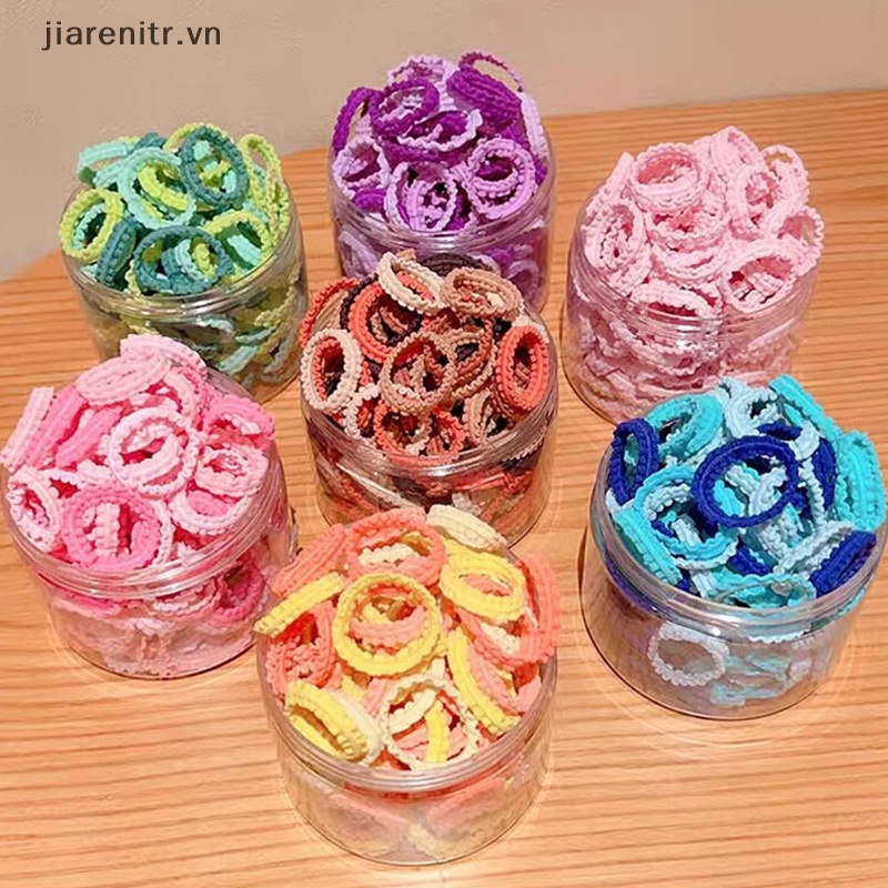 Set 50 Dây Buộc Tóc Cao Su Nylon Co Giãn Dành Cho Bé Gái