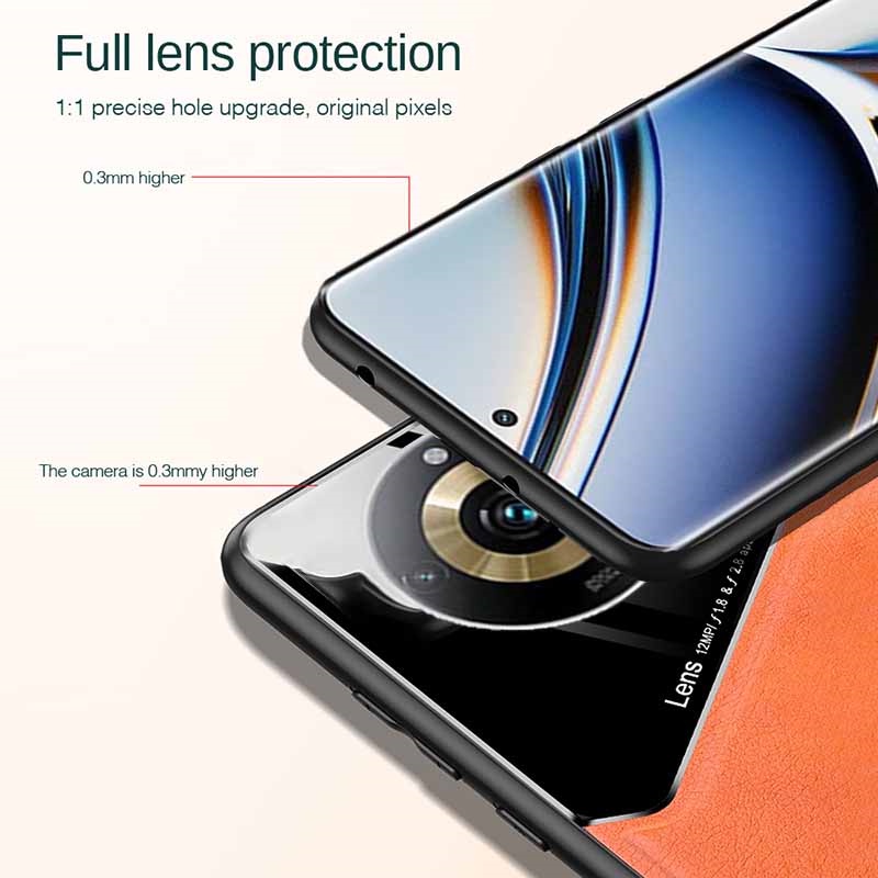 Ốp Điện Thoại pc + Da + Kính Mica Chống Sốc Cho Realme11 Pro Realme 11 Pro 11Pro Plus Pro + 5G