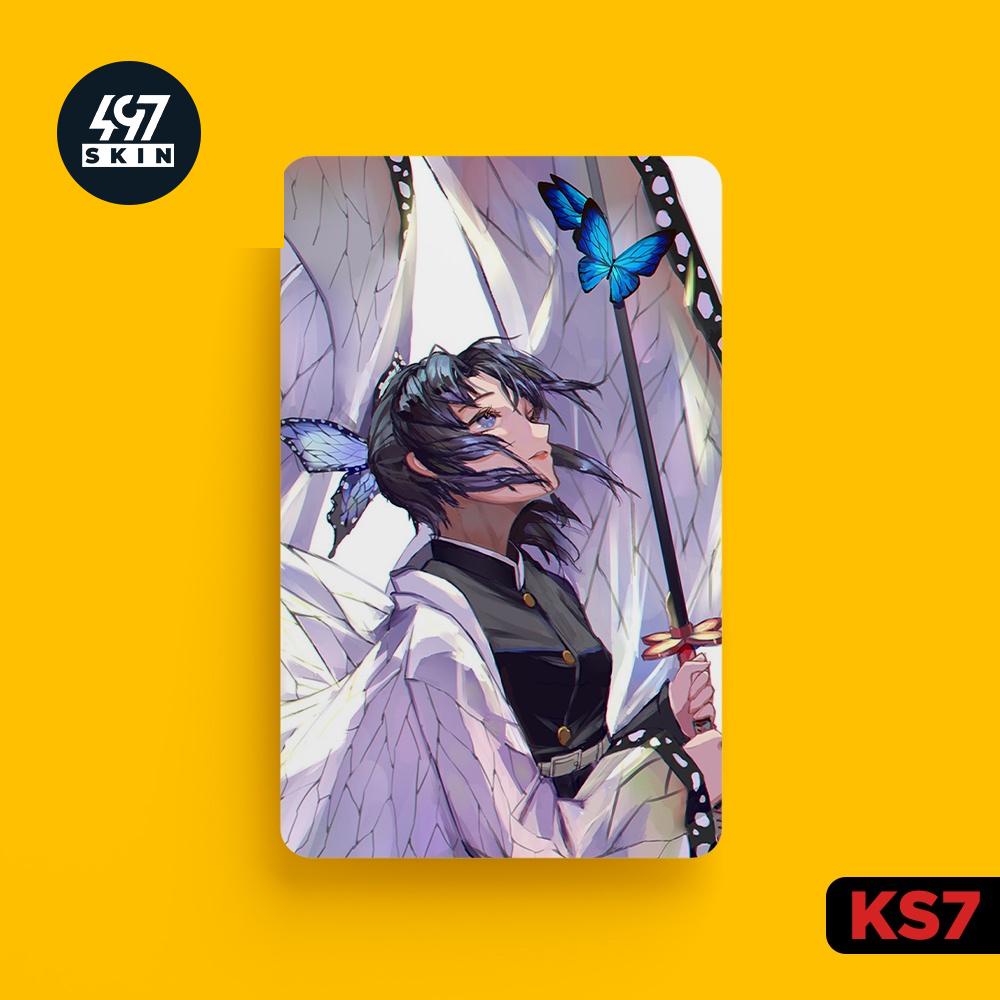 Sticker Dán Thẻ ATM Trùng Trụ Kochou Shinobu Trong Kimetsu no Yaiba - Miếng Dán ATM - Skin Card - Chất Liệu Chống Xước -