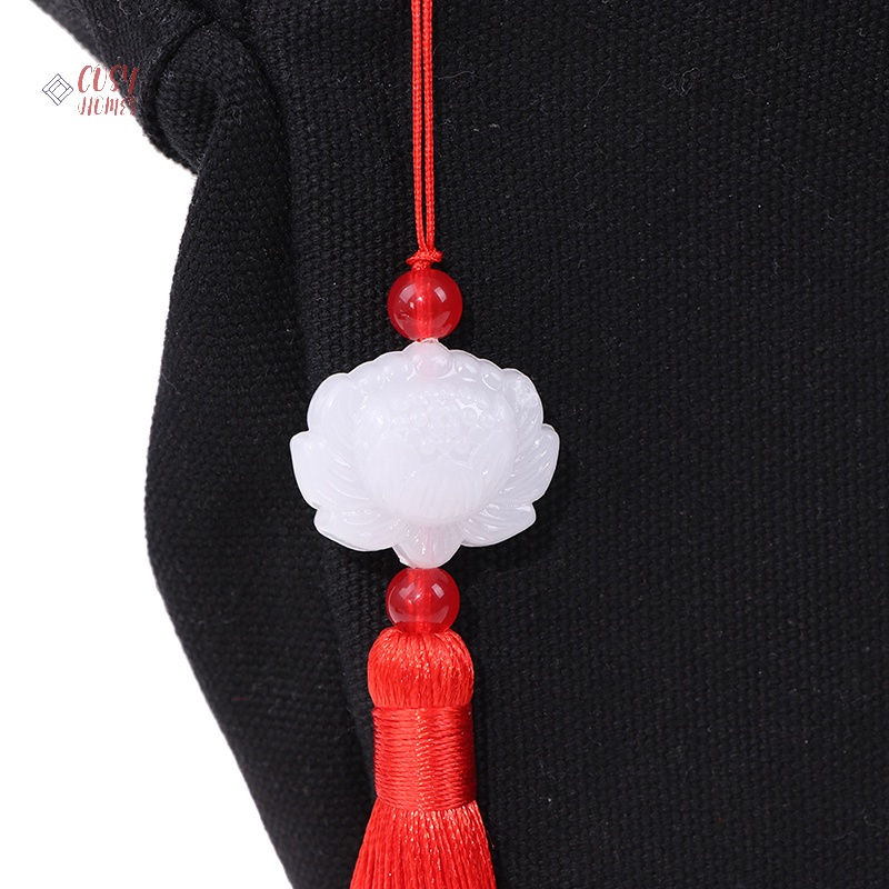Trung Quốc Retro Trắng ngọc bích hoa sen tua rua tự làm phụ kiện tua rua thủ công hợp kim mới