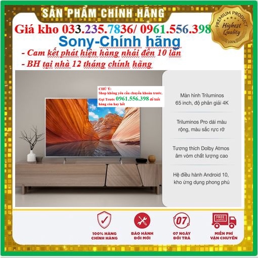 [NEW] Smart Tivi Sony 65 Inch KD-65X9000H 4K UHD &lt; Chính hãng BH:24 tháng tại nhà toàn quốc &gt; - Mới 100%