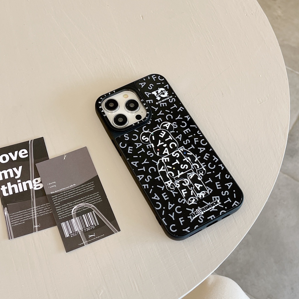 Bearbrick mirror casetify phone case cho iPhone 15 14 13 12 11 pro max plus, vỏ cứng