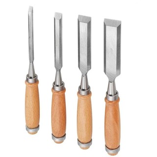Benytro 4 Cái / bộ Đục Tay Khắc Gỗ, Bộ Dụng Cụ Thủ Công Chế Biến Gỗ Gouges, Tay Cầm Bằng Gỗ DIY Chuyên Nghiệp Dụng Cụ Cầm Tay Dụng Cụ Đục Thợ Mộc