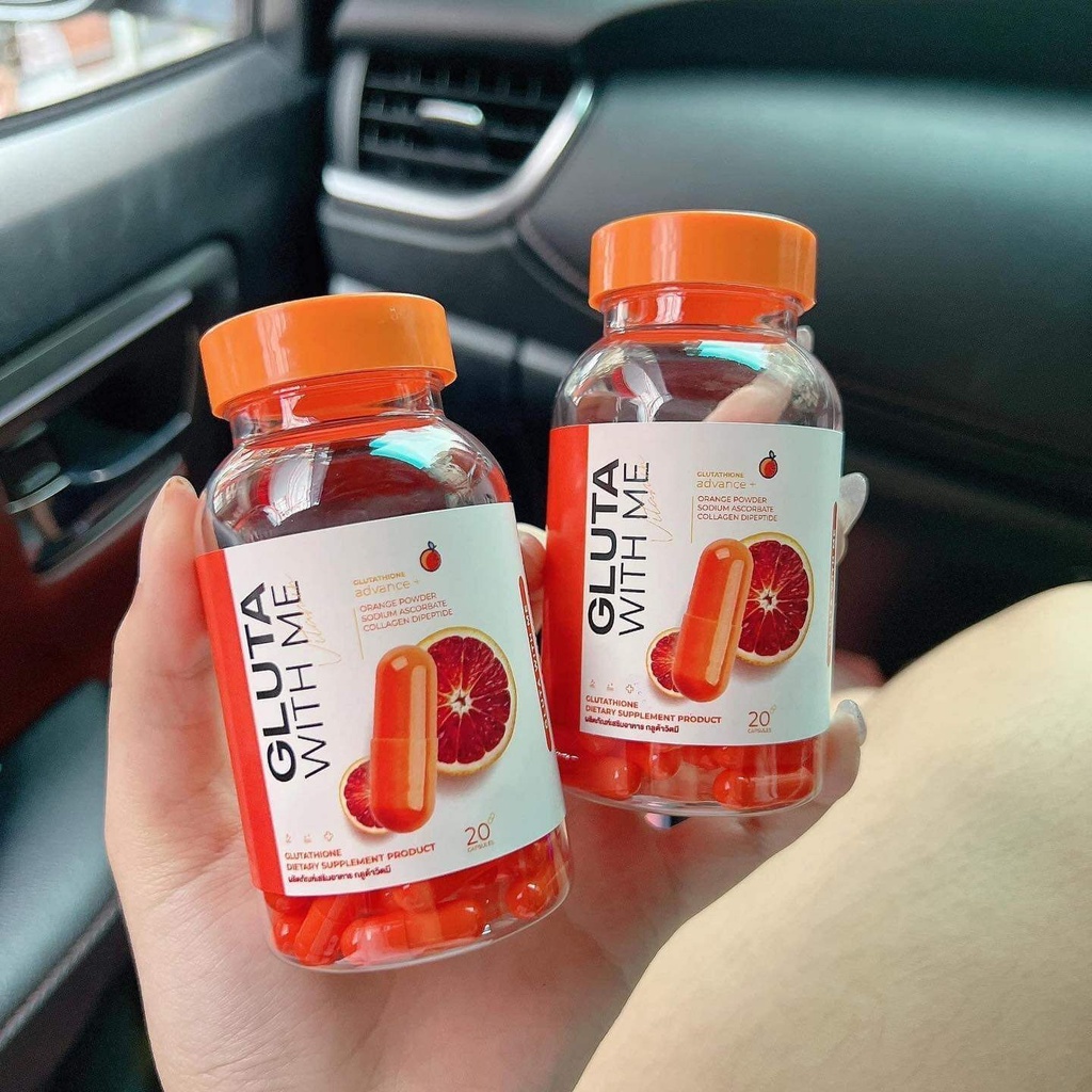 Viên uống bổ sung dưỡng trắng da Gluta With Me với Glutathione và Collagen Thái Lan