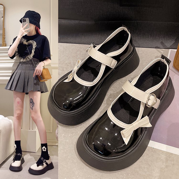 Thick-soled mary jane single shoes nữ 2023 mới nhật bản lolita giày da nhỏ học sinh