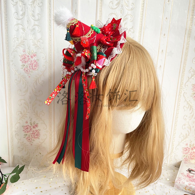 Kẹp Tóc Đính Nơ Phong Cách lolita Giáng Sinh Xinh Xắn