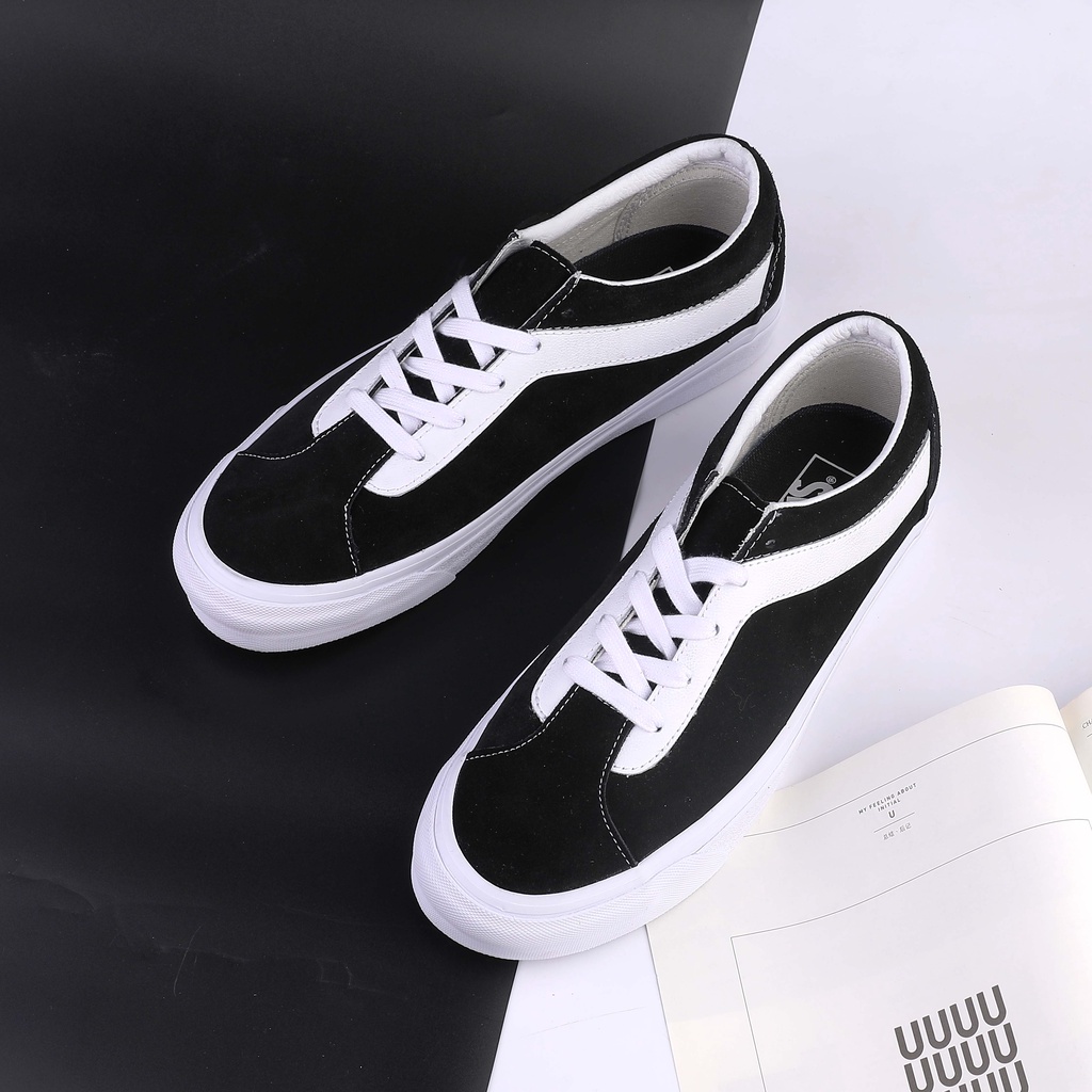 Vans bold ni đen trắng thấp hàng đầu cổ điển nam và nữ cặp đôi giày vải athleisure vn0a3wlpos7 mới