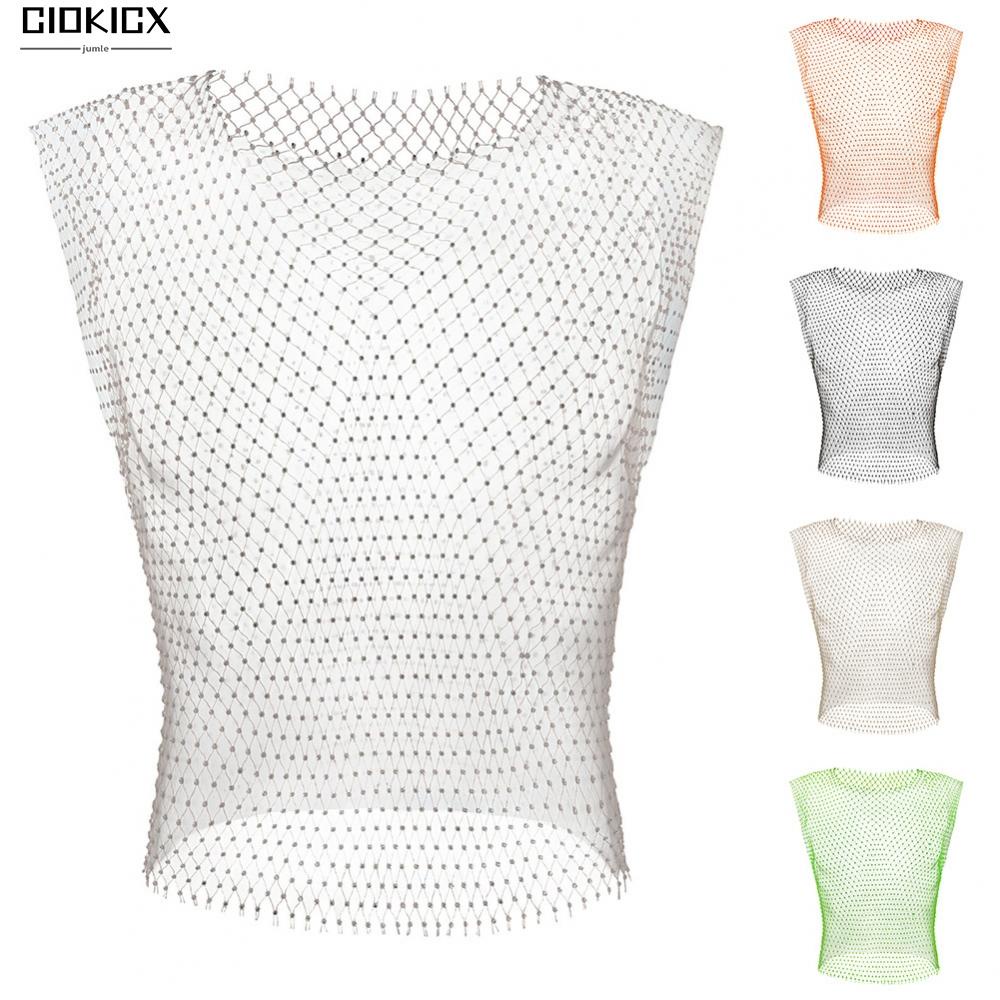 Nam gay vest 1pc nam nóng sexy lưới nylon vuông cổ áo căng bodysuit