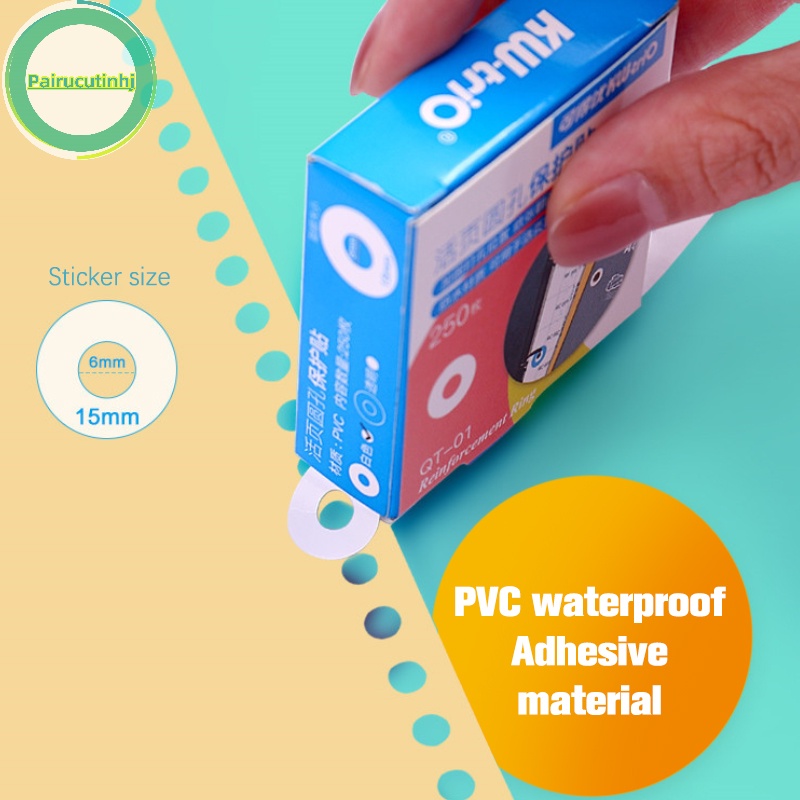 Pairhj hole punch protector nhãn lá rời bảo vệ sách lỗ gia cố hình dán tròn tự dính giấy dán tường vn