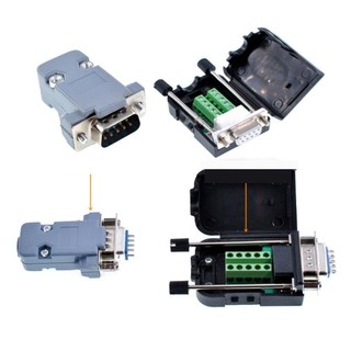 Btlimer db9 d-sub connector plug, 485 com port protective 9 pin jack socket, com plug connector có thể tháo rời với vỏ nhựa rs232 serial female port socket dây cáp