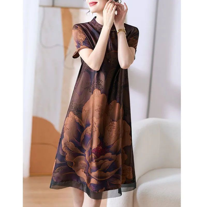 Đầm Sườn Xám Cách Tân Dáng Rộng Phong Cách Trung Hoa Thời Trang Mùa Hè Hàng Mới Dành Cho Nữ