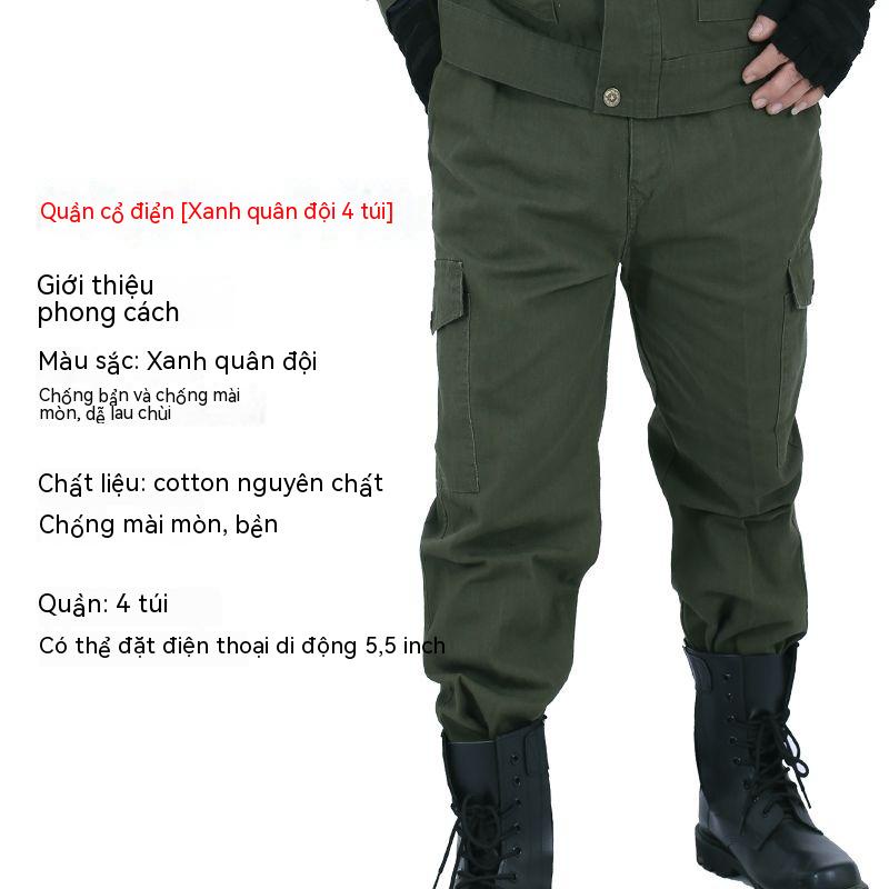 Quần Áo Bảo Hộ Lao Động Chống Mài Mòn Quần Áo Bảo Hộ Lao Động Chống Bỏng Chống Mài Mòn Thợ Hàn 100% Cotton