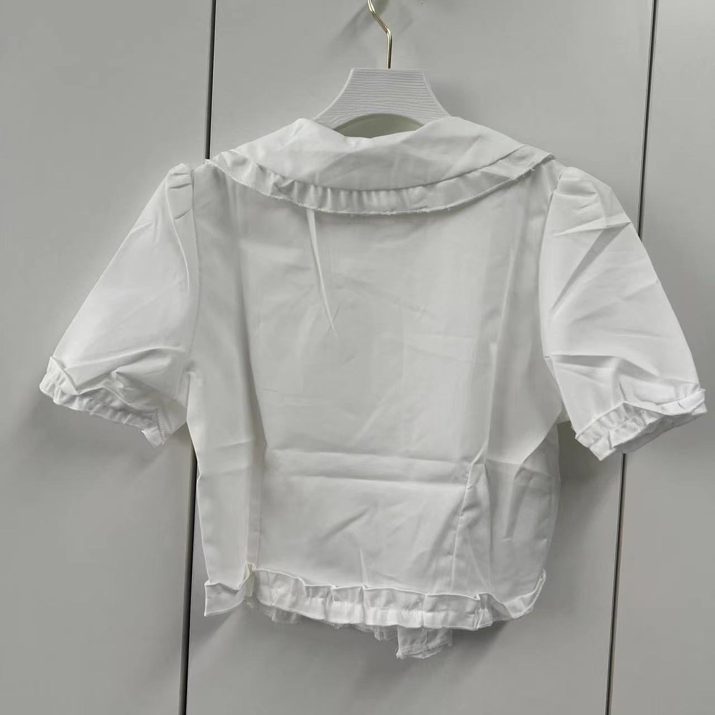 Áo Kiểu Tay Phồng Cổ Búp Bê Màu Trắng Thiết Kế Mới Ngọt Ngào Thời Trang Dành Cho Mùa Hè