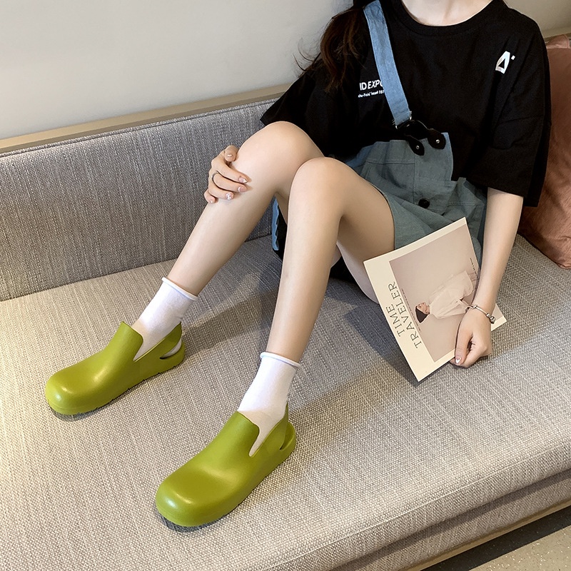 Flat sandal cao su non-slip mưa boots