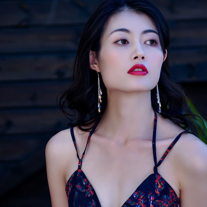 Bông tai thời trang hàn quốc bông tai tua dài bông tai phụ kiện trang sức cho các cô gái phụ nữ