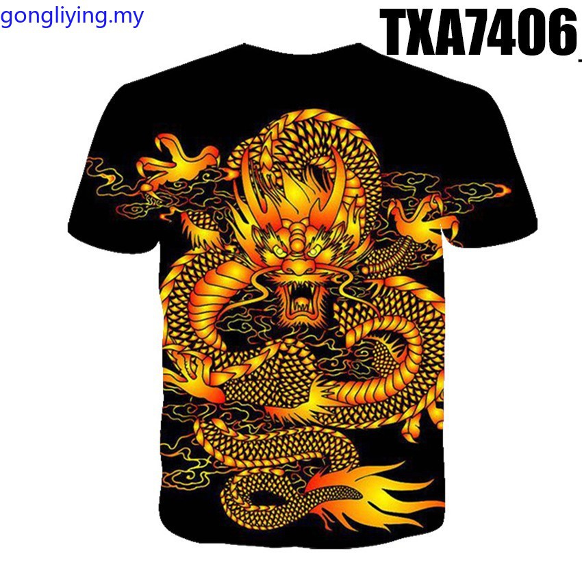 Phim hoạt hình anime dragon ball ngoại vi tay áo ngắn họa tiết rồng in mùa hè nam giới tay ngắn t-shirt cặp đôi 3d t-shirt