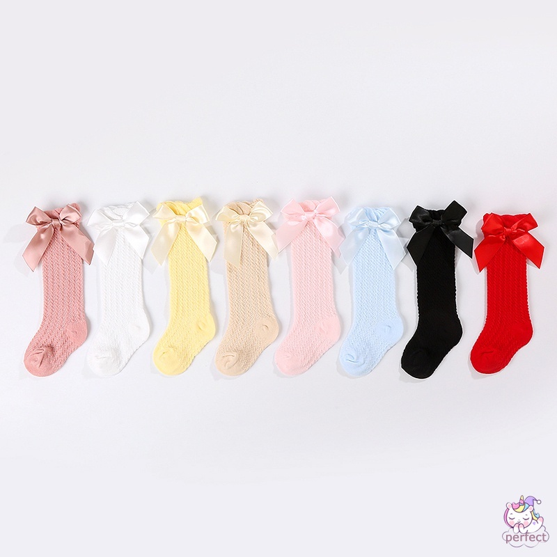 Baby socks for kids girl cotton soft anti-slip knitted socks for children girls bow tie princess socks mid-range socks