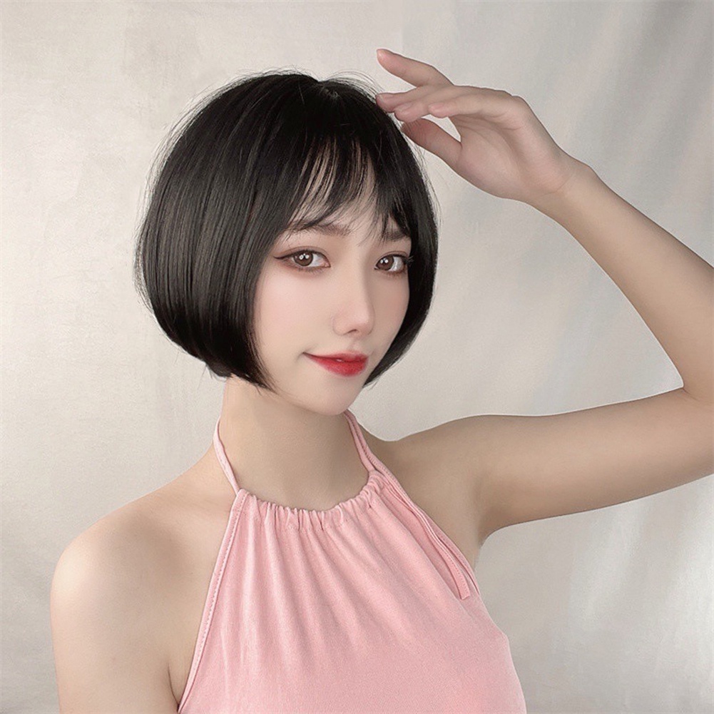 Tóc Giả Ngắn Thẳng Tự Nhiên Thời Trang Cho Nữ