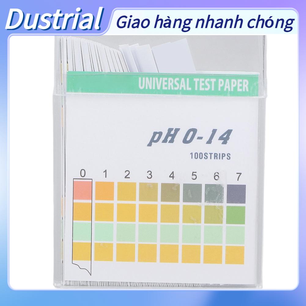 Dustrial 100 Cái Giấy PH Que Thử Phép Đo Chuyên Nghiệp Chính Xác Đa Năng Dùng Cho Mỹ Phẩm Nước Uống Đất PH0‑14