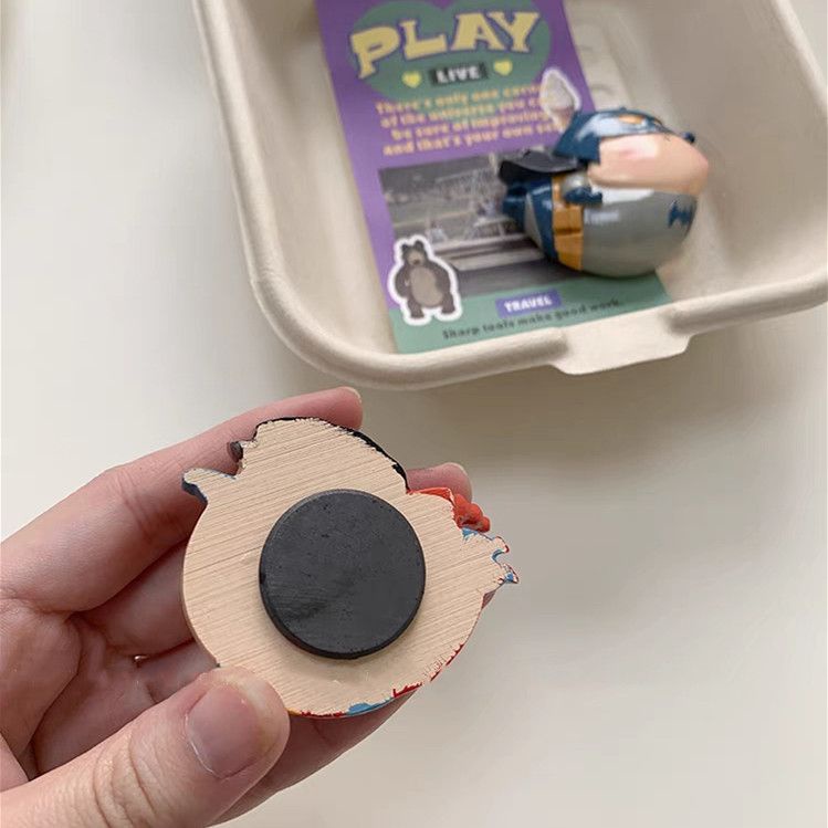 Dễ thương vui nhộn phiên bản q siêu nhân batman tủ lạnh mạnh mẽ sticker magnetic 3d three-dimensional creative cartoon stone-absorbing phụ kiện