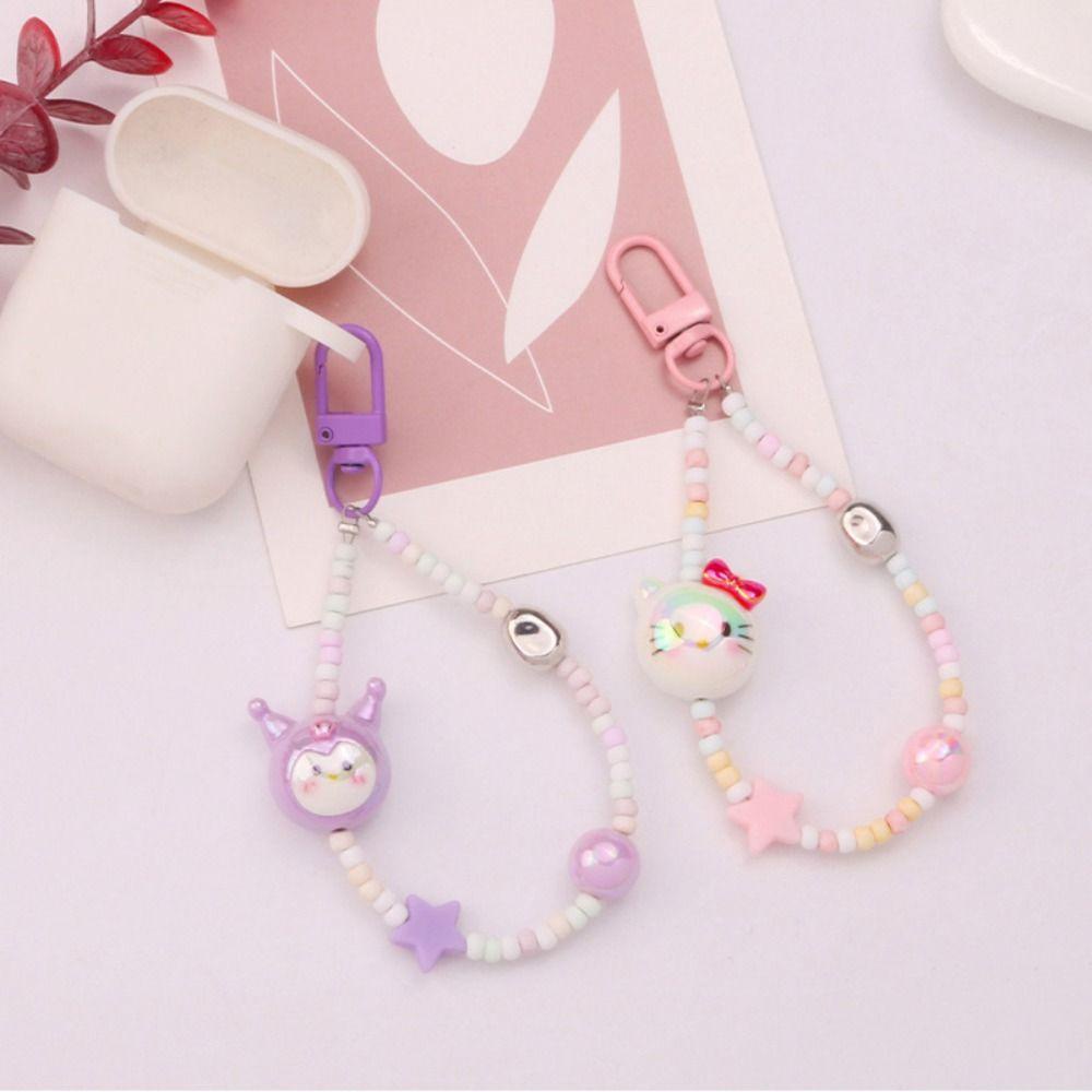 Daiga Búp Bê kuromi mini Xỏ Hạt Bằng acrylic y2k kuromi mymelody Làm Móc Khóa Thủ Công Cho Nữ