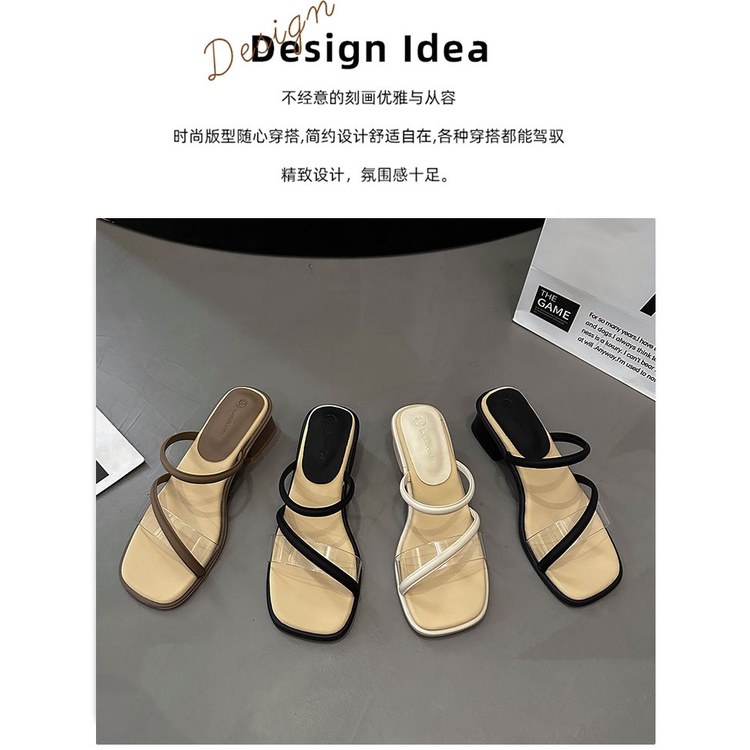 Dép Sandal Cao Gót Phong Cách Pháp Thời Trang Mùa Hè Hàn Quốc Hàng Mới 2023 Dành Cho Bạn Nữ Mang Ngoài Trời