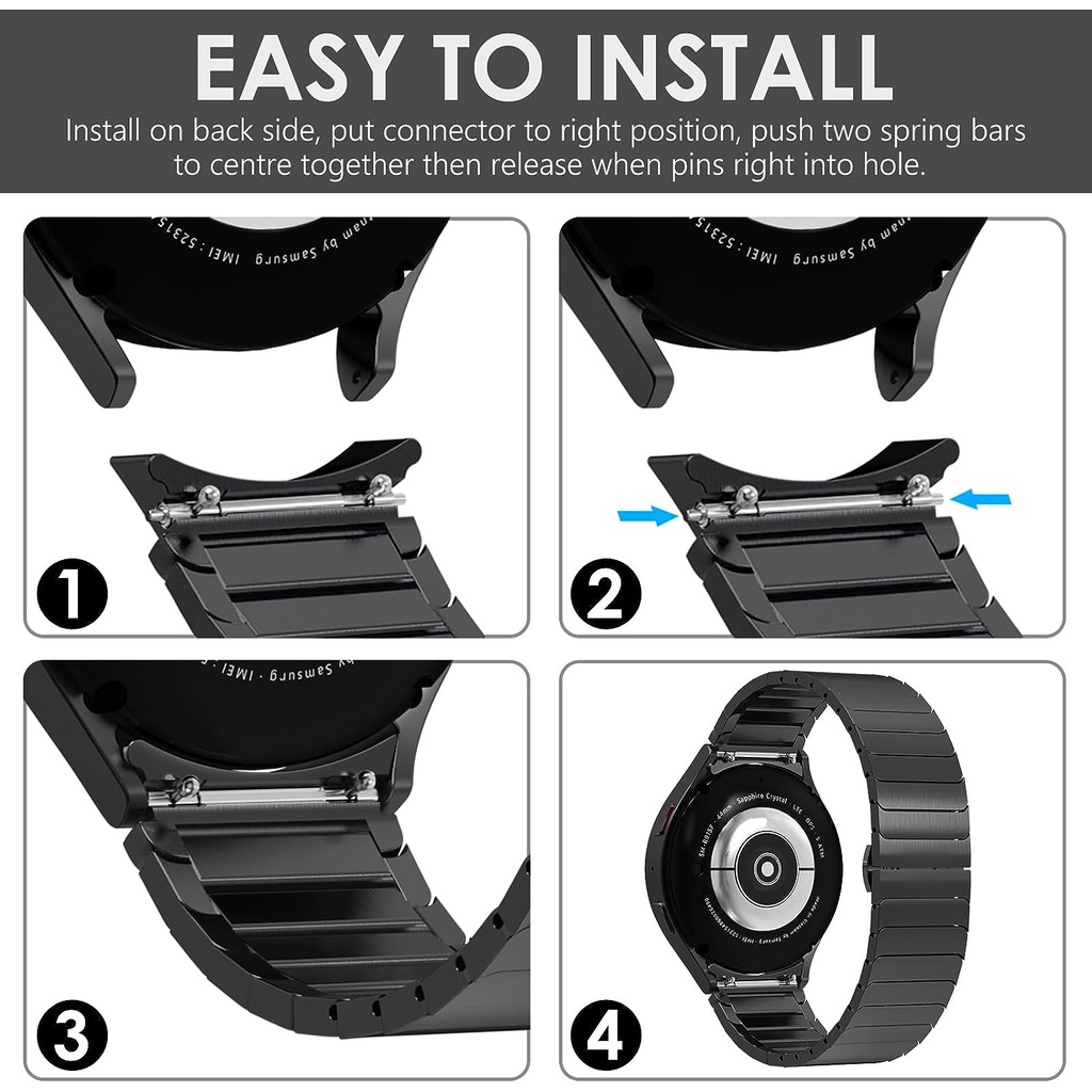 No gap dây đeo kim loại starp bằng thép không gỉ cho samsung galaxy watch 4/6 classic 47mm 43mm 46 42mm galaxy watch 4 5 6 40mm 44mm 5pro