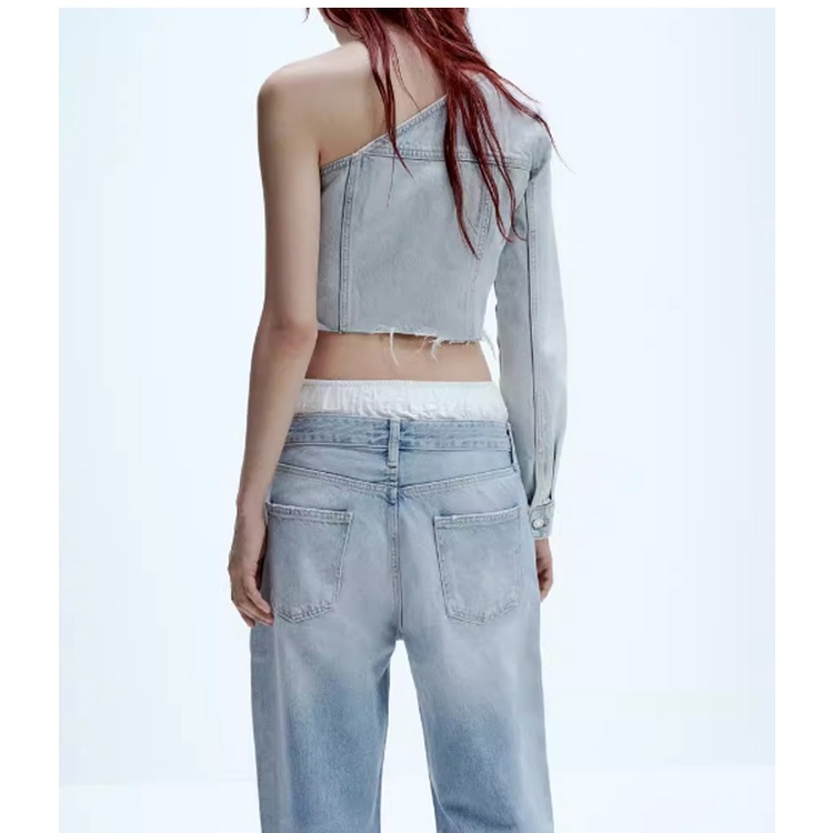 Zara Áo Khoác denim Thời Trang Mùa Thu Cá Tính Cho Nữ5252008