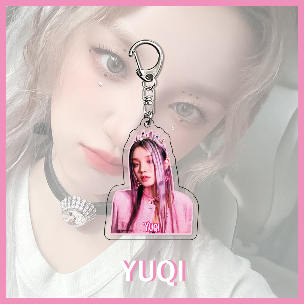 Kpop gidle yuqi minnie album mới i feel keychain túi acrylic charm