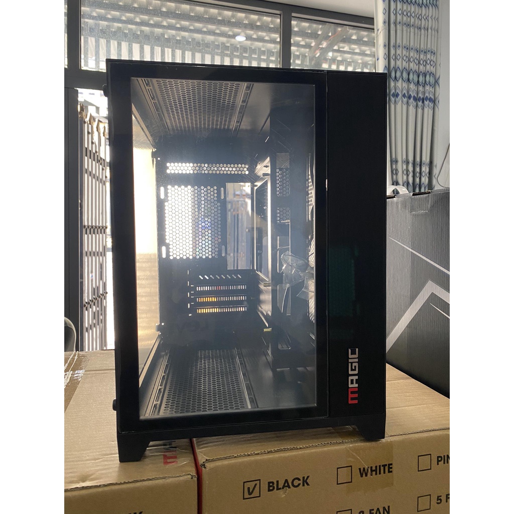 Thùng máy Case Magic Aqua M | Trắng - Đen, M-ATX, chưa kèm Fan