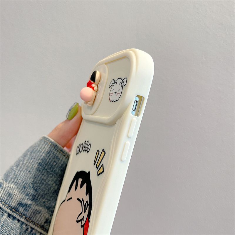 Thích hợp cho iphone 11 12 pro max x xr xs max se 8 plus iphone 13 pro max iphone 14 pro max hi shinnosuke phone case with little toy