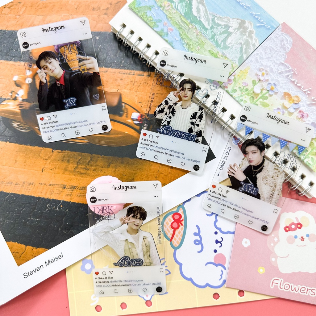 8 cái / bộ en-hypen album mới dark blood ive minive ins photocards trong suốt pvc lomo thẻ kpop bưu thiếp vận chuyển nhanh ym