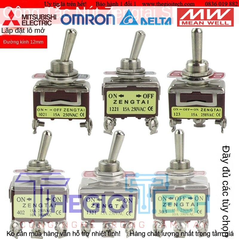 Công tắc nút bấm 1021/1121/1221/1321/1322/302/401/403 hai 3 bánh răng 3 chân 6 chân - 403