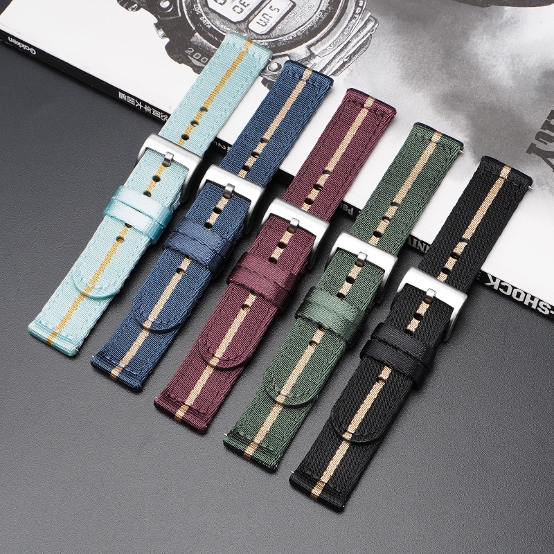 Dây Đeo Thay Thế Bằng nylon canvas 18mm 20mm 22mm 24mm Cho Đồng Hồ Thông Dụng omega moonswatch