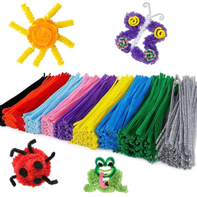 100PCS CHENILLE STEMS/PIPE CLEANERS/ASSORTED COLOURS/ART AND CRAFT/DIY HAPPY COTTAGE