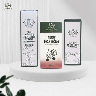 Combo 3 sản phẩm toner hoa hồng sữa rửa mặt tẩy tế bào