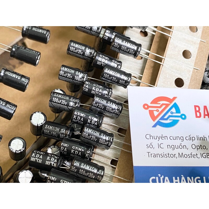 Tụ hóa SAMXON 100uF 35V kích thước 6.3x11mm