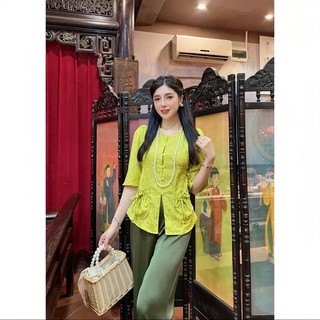 BIGSIZE NÀNG BÉO SET ĐỒ LAM GẤM LỤA 55-95KG