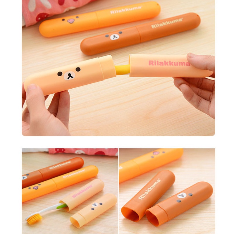 Hộp Đựng Bàn Chải Đánh Răng Du Lịch, Gấu Rilakkuma Đáng yêu-MCKES