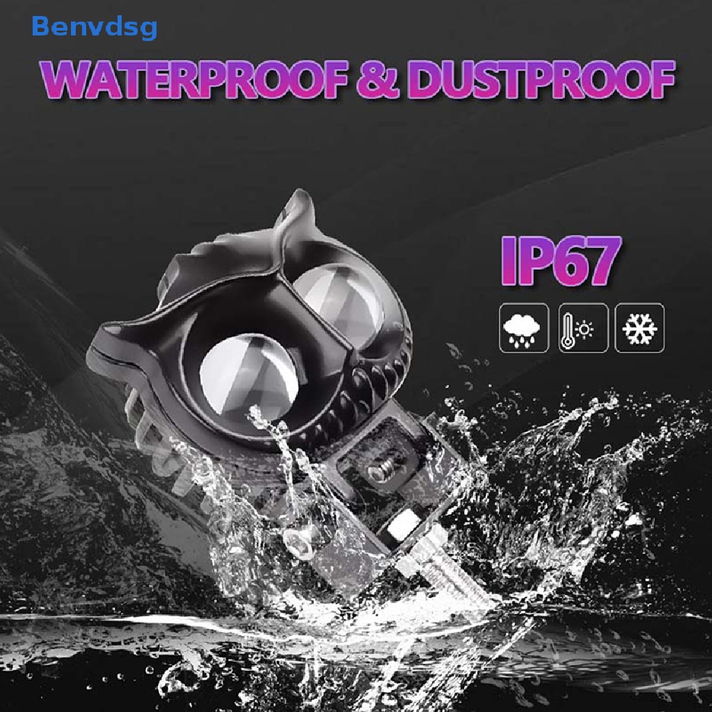 Benvdsg > Đèn Pha LED Hai Màu Đôi Hình Cú Mèo Ánh Sáng Trắng Vàng Phong Cách Đường Phố Cho Xe Mô Tô ATV well