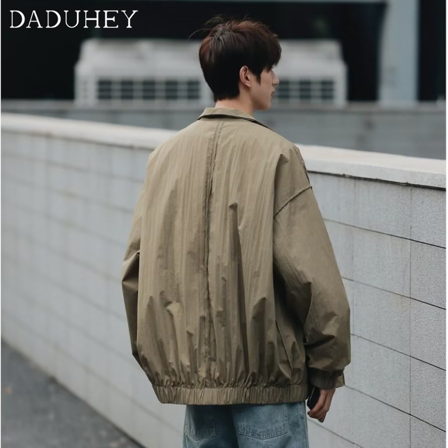DaDuHey 2023 New Korean Style Trendy High Street Handsome Coat Men's Ins Trendy Loose Jacket Sun Protection Closing