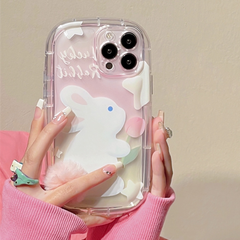Ốp Điện Thoại TPU Mềm Chống Sốc Hình Thỏ / Gấu Trúc Đuôi Bông 3D Dễ Thương Cho IPhone 11 12 13 14 Pro Max
